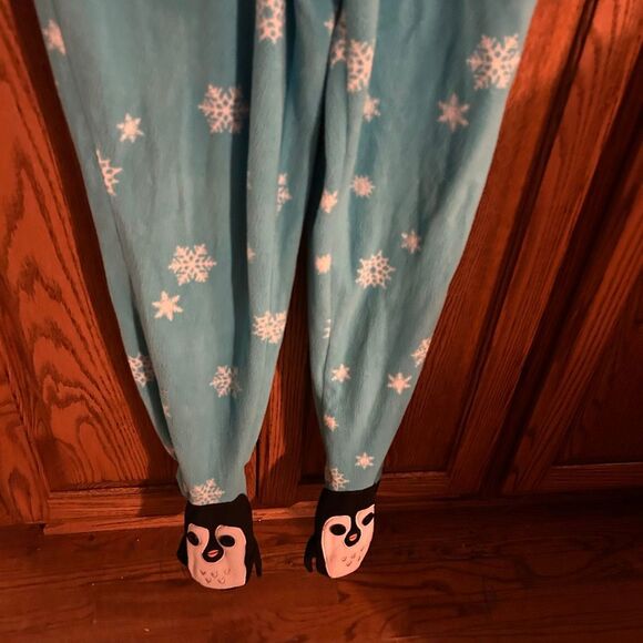 Nick & Nora zipper Pajamas Blue Penguin Small - Picture 3 of 8